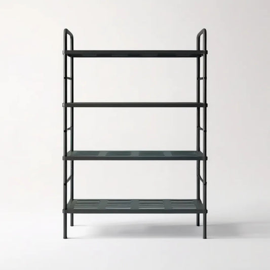 Czarny stalowy regał stojący 80 x 35 x 150 cm z 4 półkami