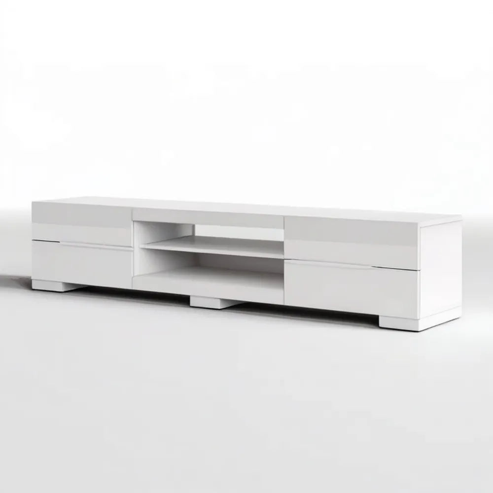 Biała szafka RTV z laminowanej płyty wiórowej 200 × 40 × 45 cm