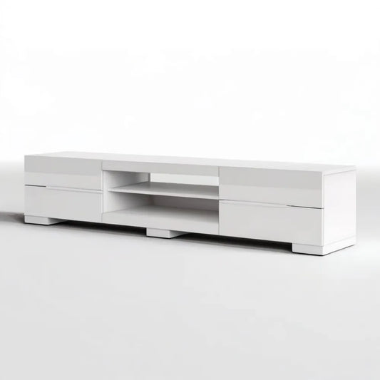 Biała szafka RTV z laminowanej płyty wiórowej 200 × 40 × 45 cm