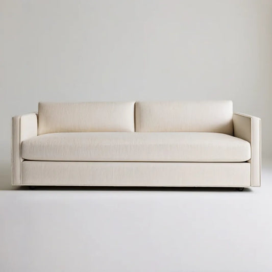 Kremowa sofa trzyosobowa z tapicerką poliestrową, 220 × 92 × 78 cm
