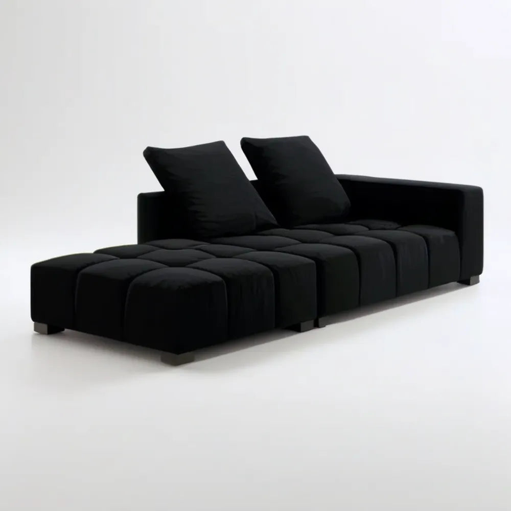 Czarna sofa narożna w kształcie litery L z lewym szezlongiem, 280 x 165 x 78 cm