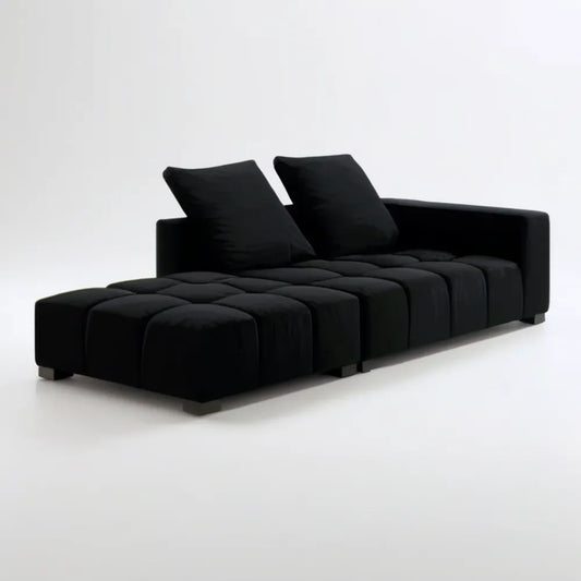 Czarna sofa narożna w kształcie litery L z lewym szezlongiem, 280 x 165 x 78 cm